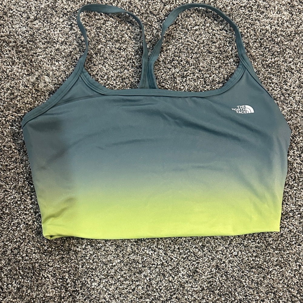 The North Face Green and Yellow Gradient Sports Bra
